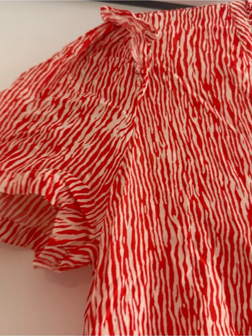 Whistles Red Rosalie Woodland Animal Button Down Shirt Dress Sz 6 Summer Travel - Picture 6 of 14